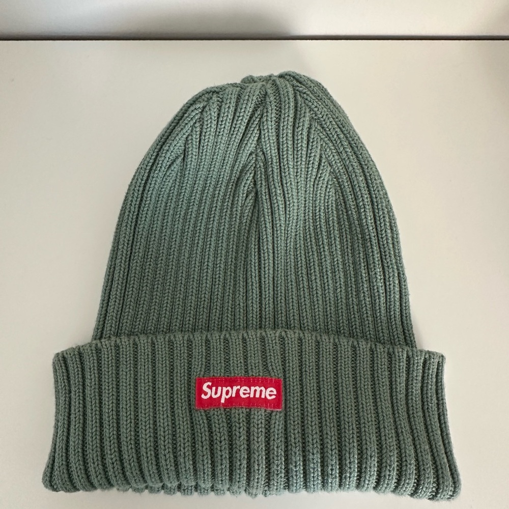 Supreme Overdyed Sage Ribbed Beanie